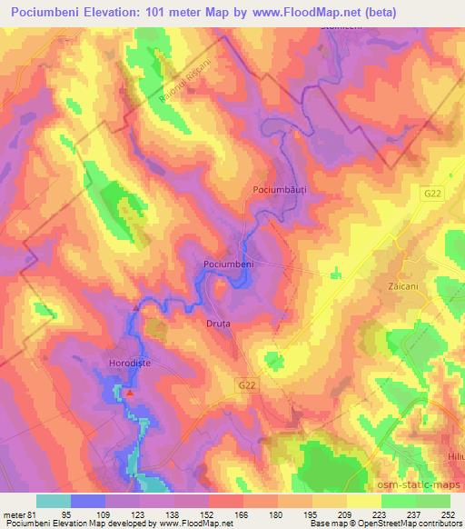 Pociumbeni,Moldova Elevation Map