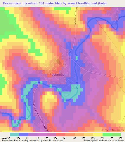 Pociumbeni,Moldova Elevation Map