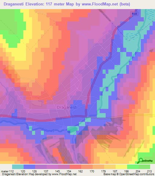 Draganesti,Moldova Elevation Map