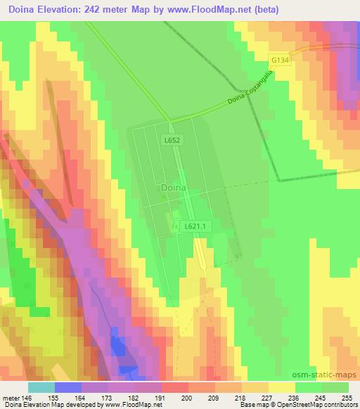 Doina,Moldova Elevation Map