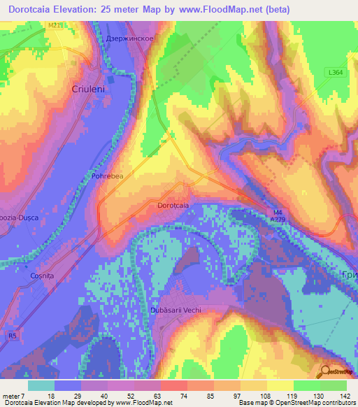 Dorotcaia,Moldova Elevation Map