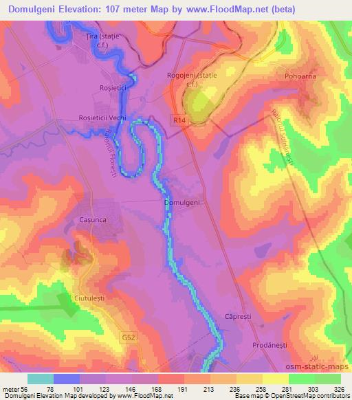 Domulgeni,Moldova Elevation Map