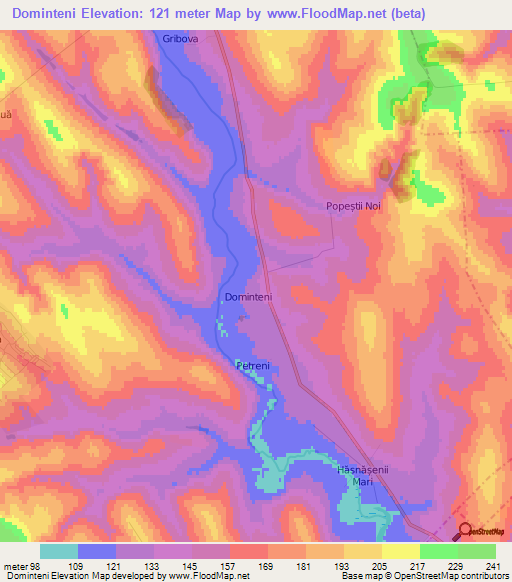 Dominteni,Moldova Elevation Map