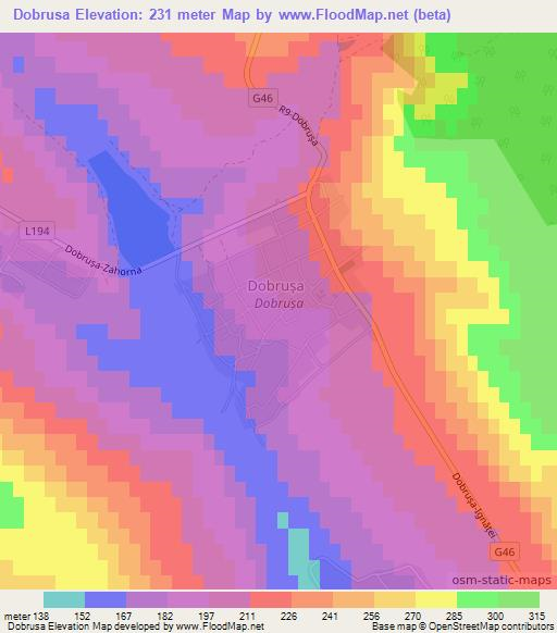 Dobrusa,Moldova Elevation Map