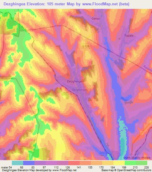 Dezghingea,Moldova Elevation Map