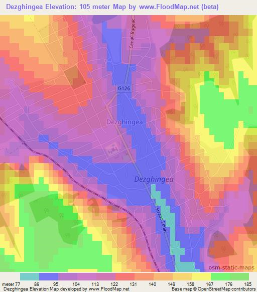 Dezghingea,Moldova Elevation Map