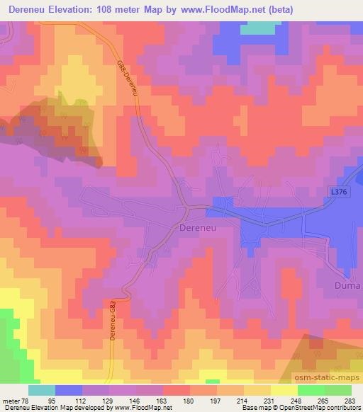 Dereneu,Moldova Elevation Map