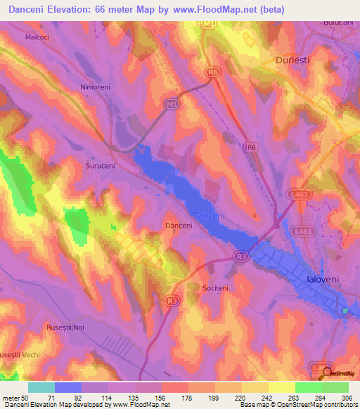 Danceni,Moldova Elevation Map