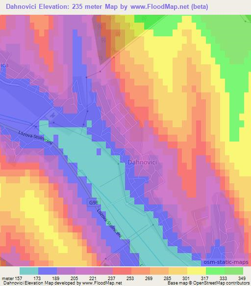 Dahnovici,Moldova Elevation Map