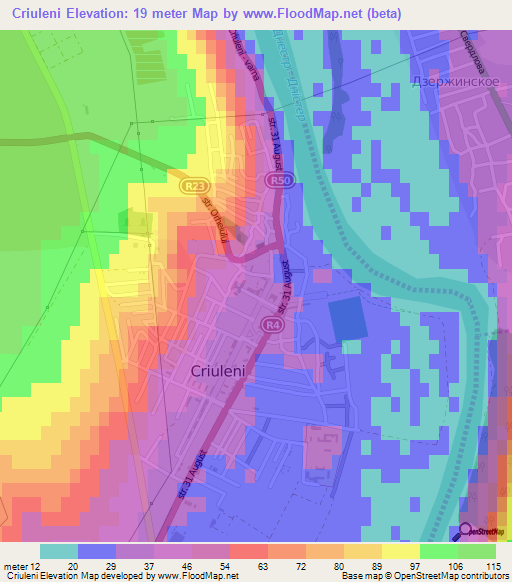 Criuleni,Moldova Elevation Map