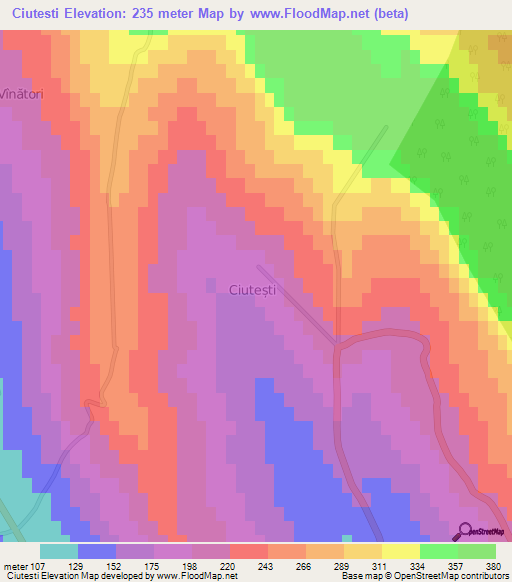 Ciutesti,Moldova Elevation Map