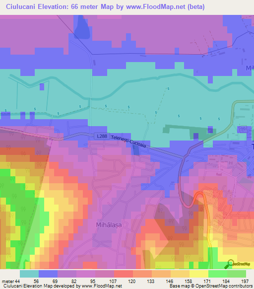 Ciulucani,Moldova Elevation Map