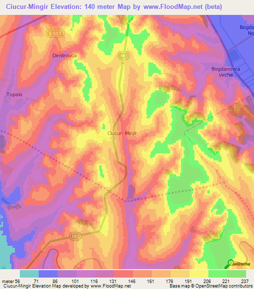 Ciucur-Mingir,Moldova Elevation Map