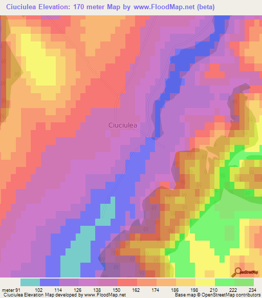 Ciuciulea,Moldova Elevation Map