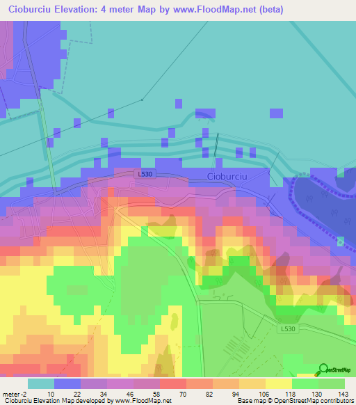 Cioburciu,Moldova Elevation Map