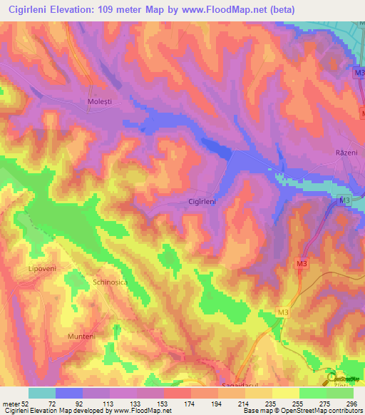 Cigirleni,Moldova Elevation Map