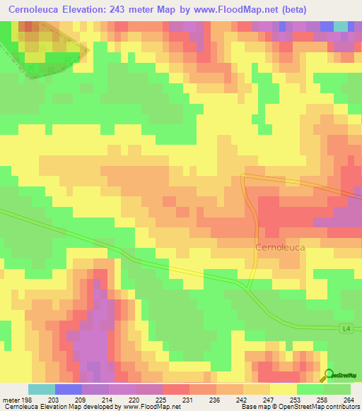 Cernoleuca,Moldova Elevation Map