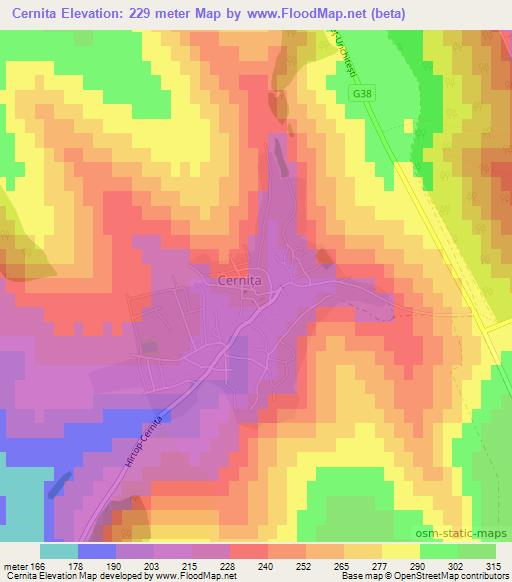 Cernita,Moldova Elevation Map