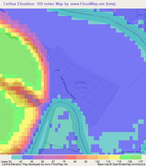 Cerlina,Moldova Elevation Map