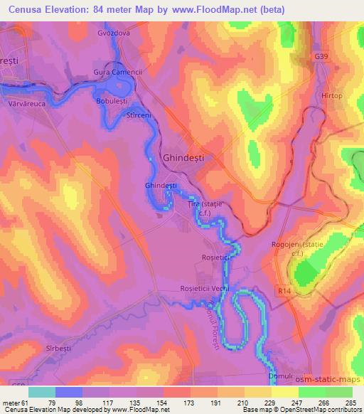 Cenusa,Moldova Elevation Map