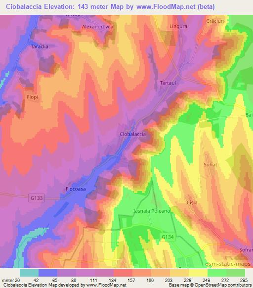 Ciobalaccia,Moldova Elevation Map