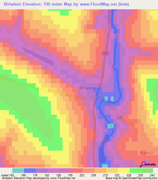 Birladeni,Moldova Elevation Map