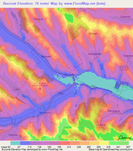 Bucovat,Moldova Elevation Map