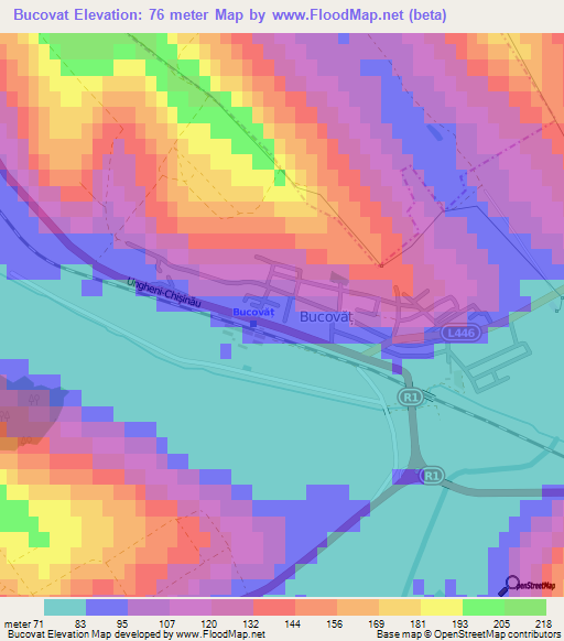 Bucovat,Moldova Elevation Map