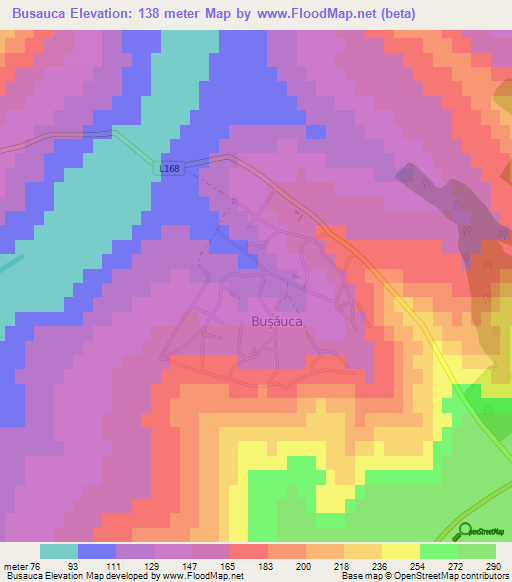 Busauca,Moldova Elevation Map