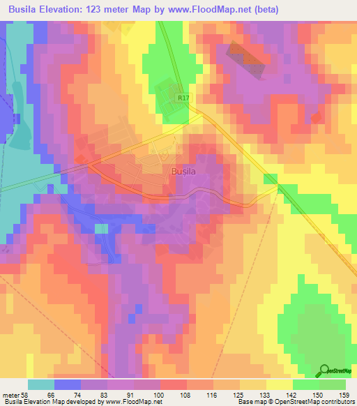 Busila,Moldova Elevation Map