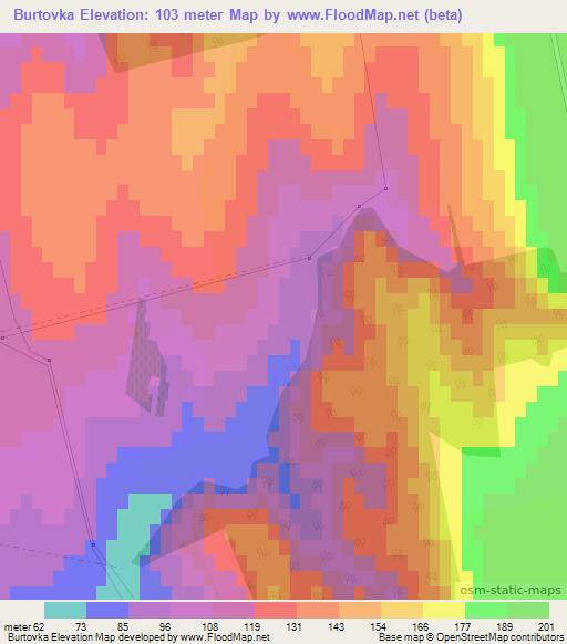 Burtovka,Moldova Elevation Map