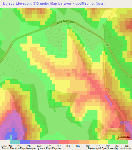 Bursuc,Moldova Elevation Map