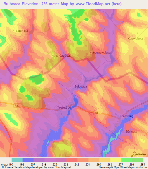 Bulboaca,Moldova Elevation Map