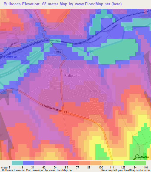 Bulboaca,Moldova Elevation Map