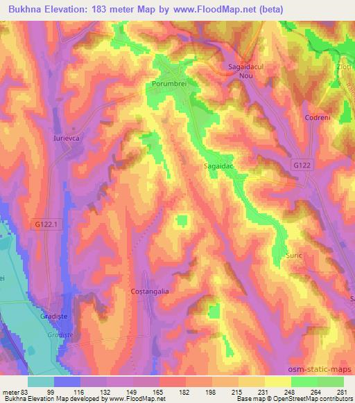 Bukhna,Moldova Elevation Map