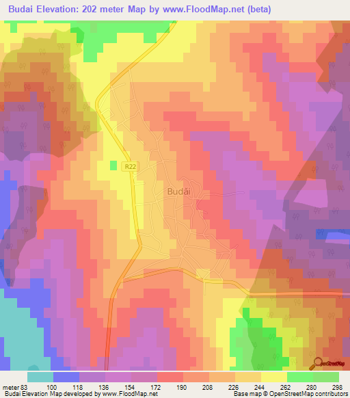 Budai,Moldova Elevation Map