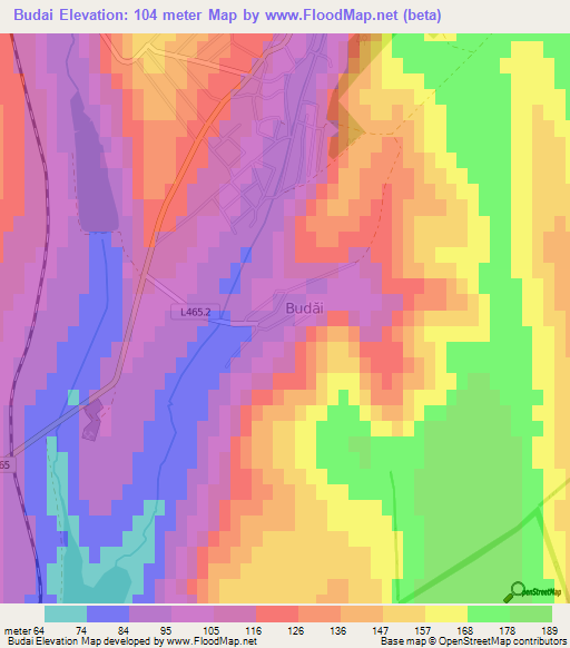 Budai,Moldova Elevation Map