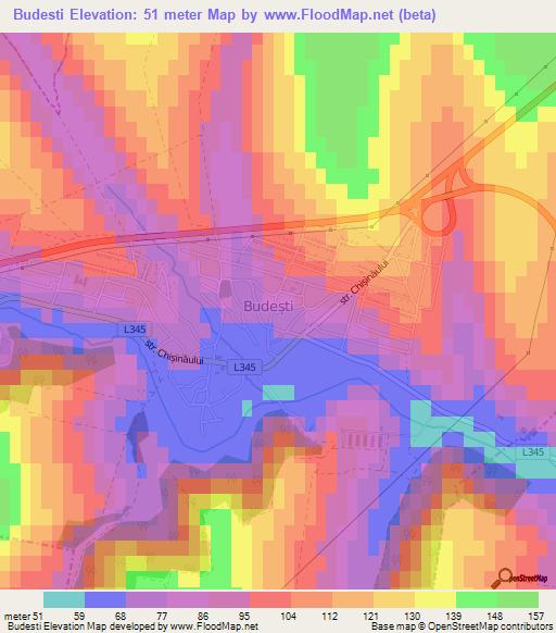 Budesti,Moldova Elevation Map