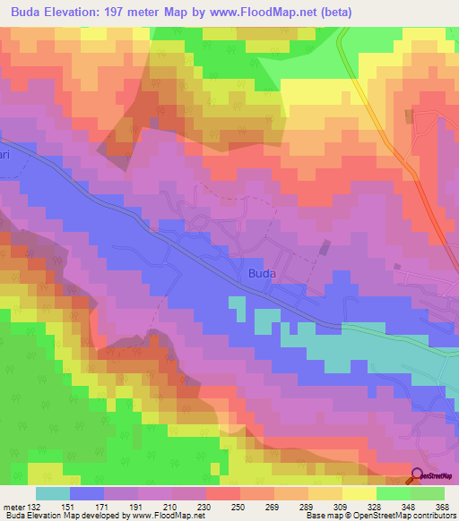 Buda,Moldova Elevation Map