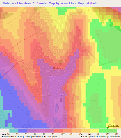 Bubuieci,Moldova Elevation Map