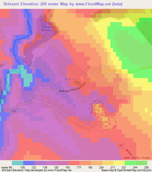 Brinzeni,Moldova Elevation Map