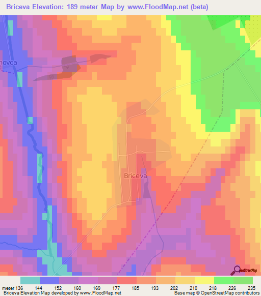 Briceva,Moldova Elevation Map