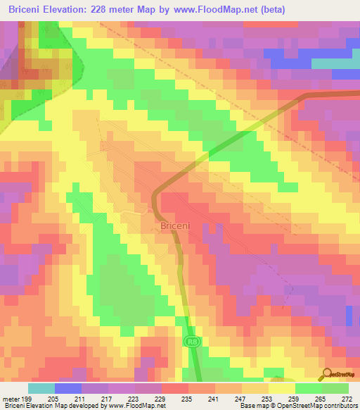 Briceni,Moldova Elevation Map