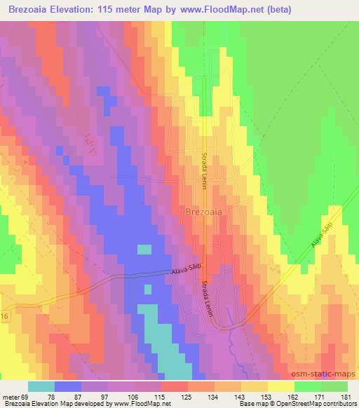 Brezoaia,Moldova Elevation Map