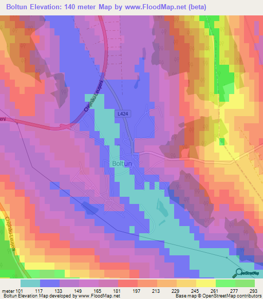 Boltun,Moldova Elevation Map