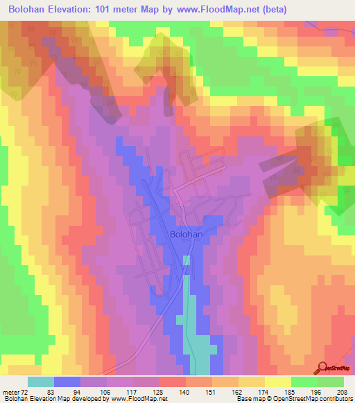 Bolohan,Moldova Elevation Map