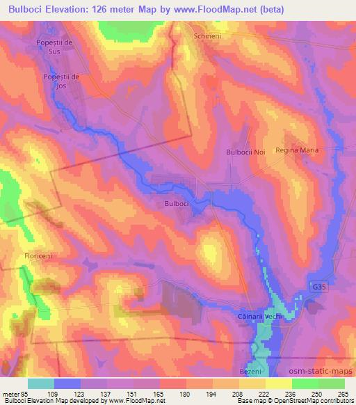 Bulboci,Moldova Elevation Map