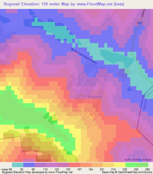 Bogzesti,Moldova Elevation Map