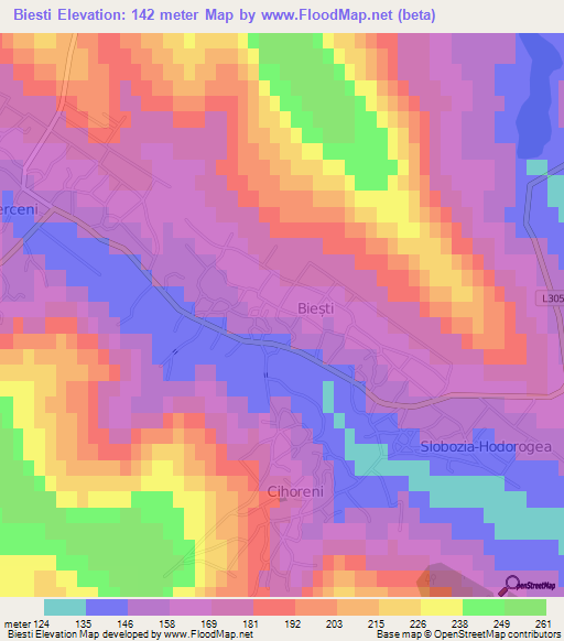 Biesti,Moldova Elevation Map