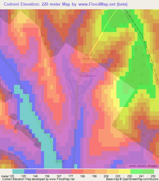 Codreni,Moldova Elevation Map